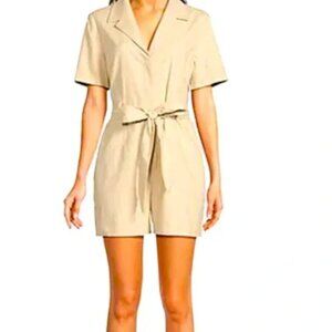 Alex Marie Cream Button-Down Romper